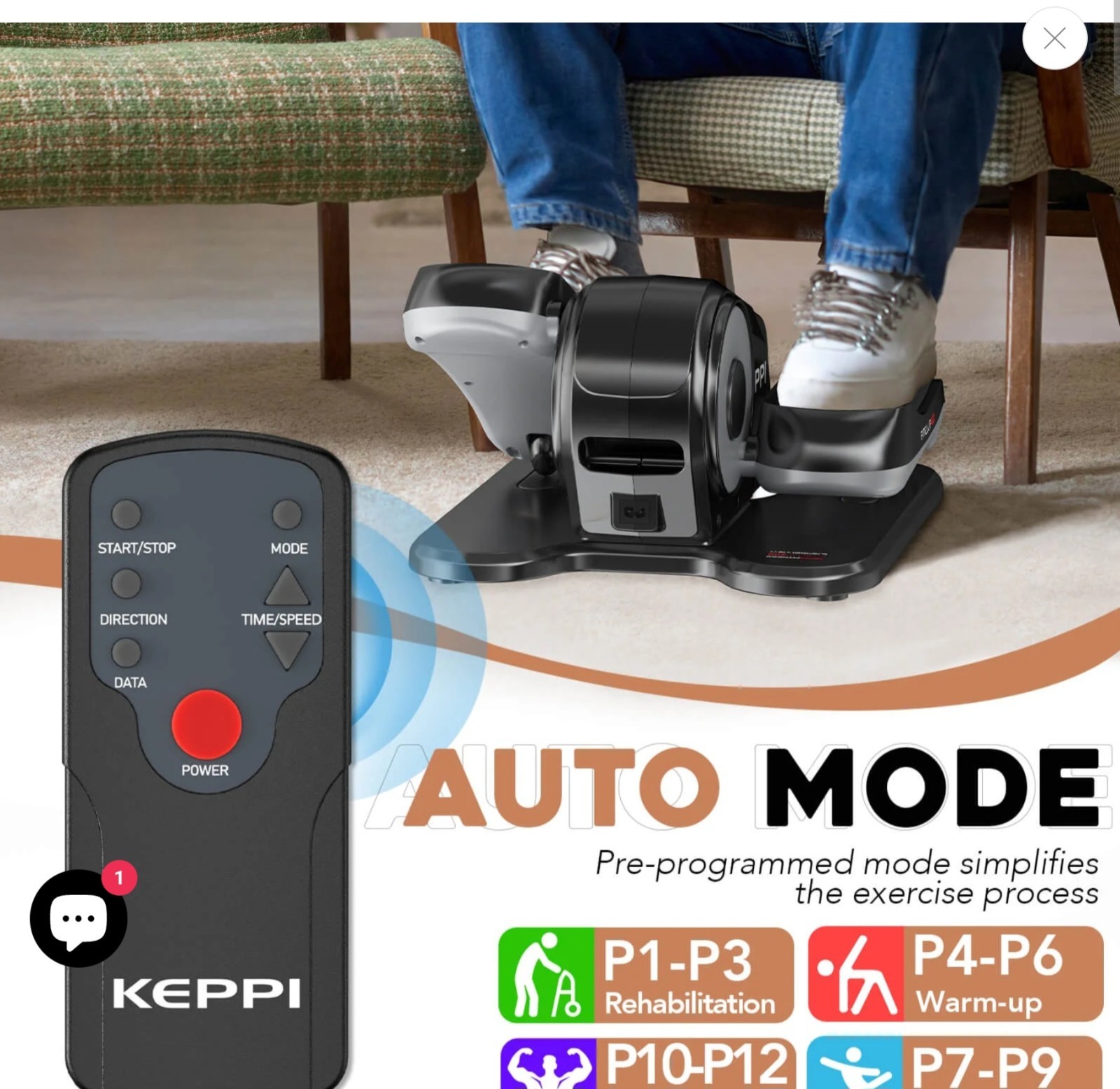 🏃 Keppi FITELLIP400 Under Desk Elliptical Machine Remote Magnetic NEW