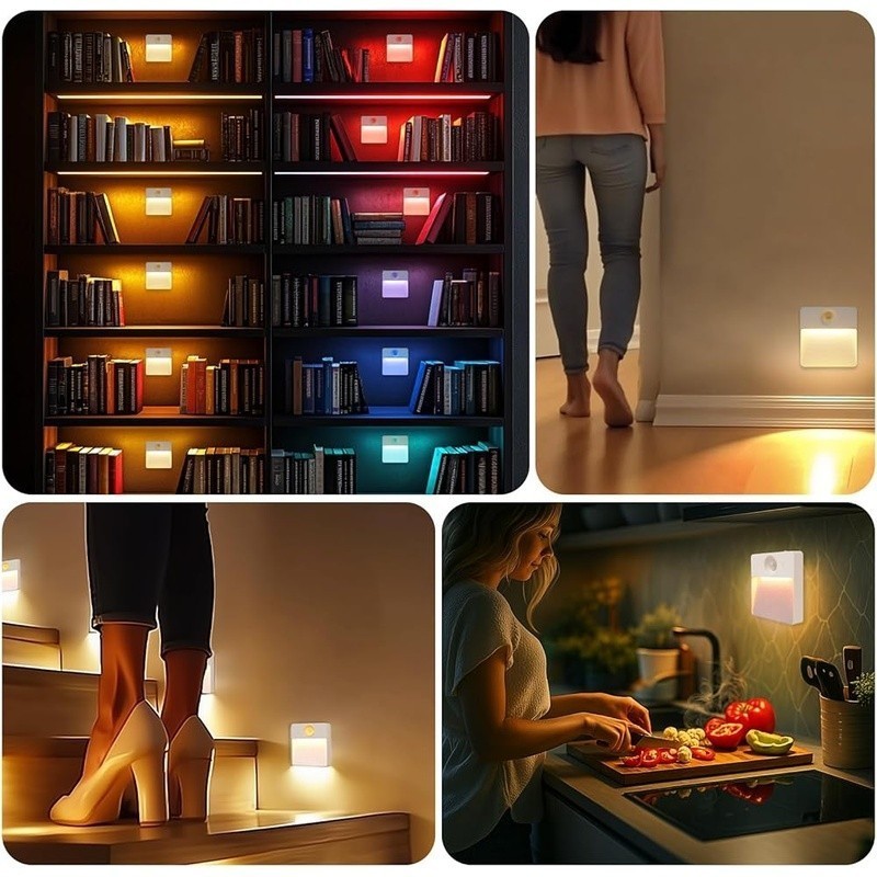 Rechargeable Motion Sensor Stair Light RGB Night Light Magnetic Wireless Mount
