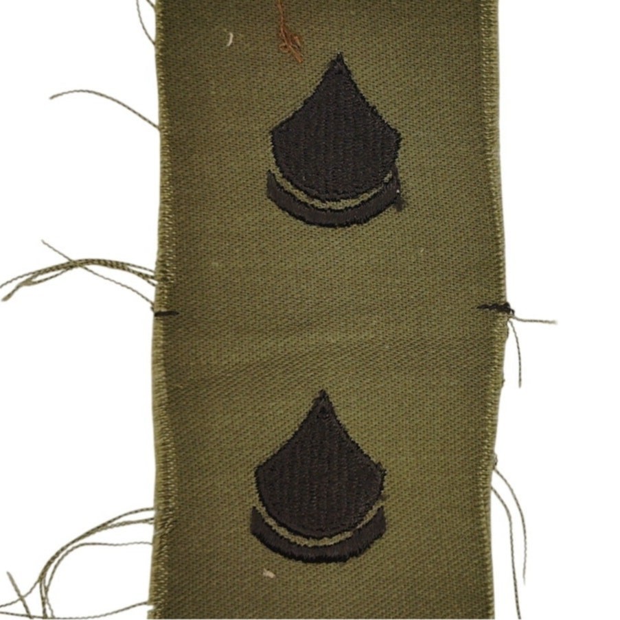 US Army PFC E‑3 Subdued OD Sleeve Chevrons Pair 4‑1/4" × 2" Sew‑On