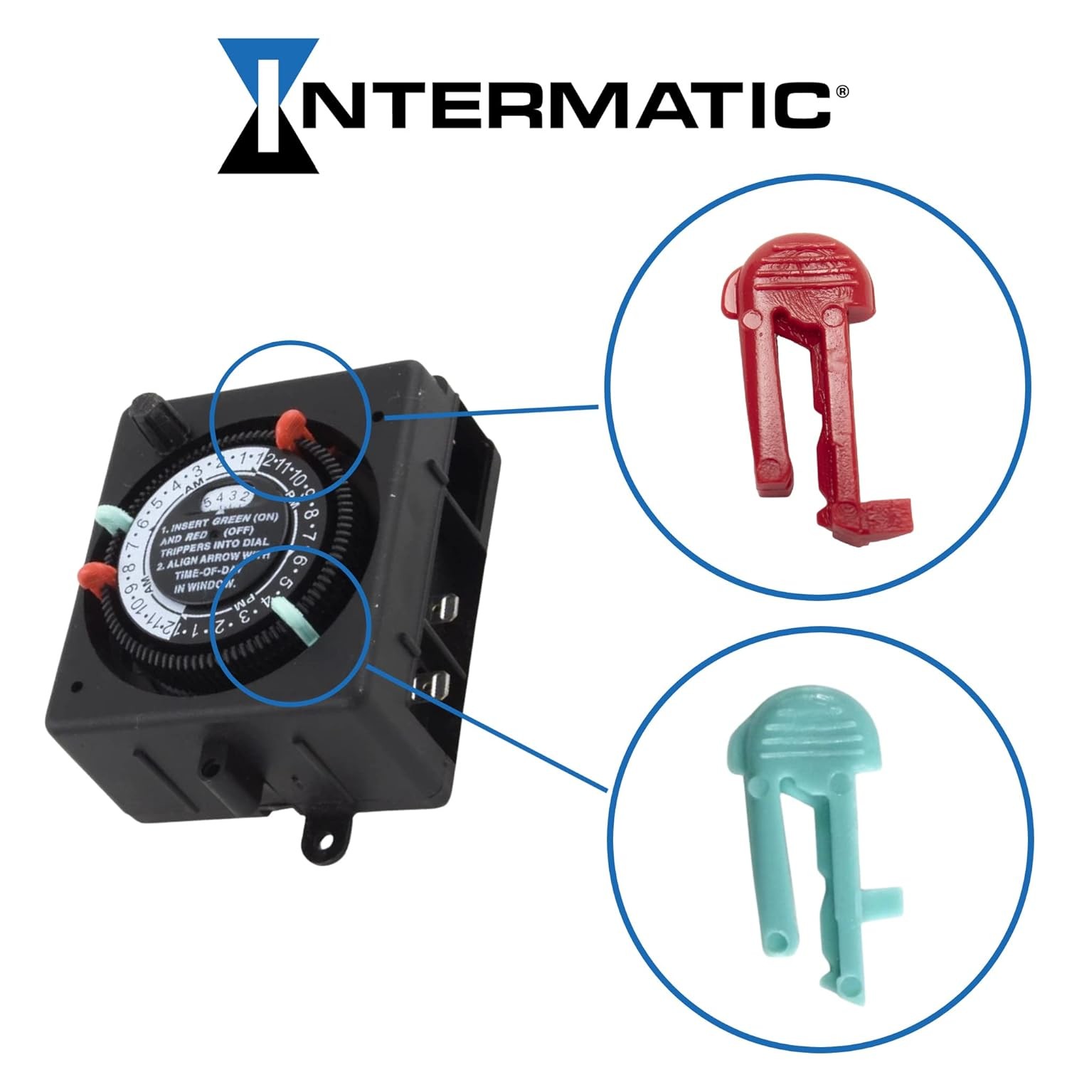 Intermatic Cycle Timer Clock ON/Off Plastic Switch Trippers - TN, PB, TB...