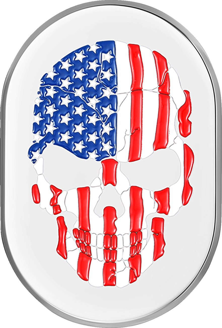 Figurati American Flag Skull Right Polished Antenna Cover (FD24-AC-SS-RT)