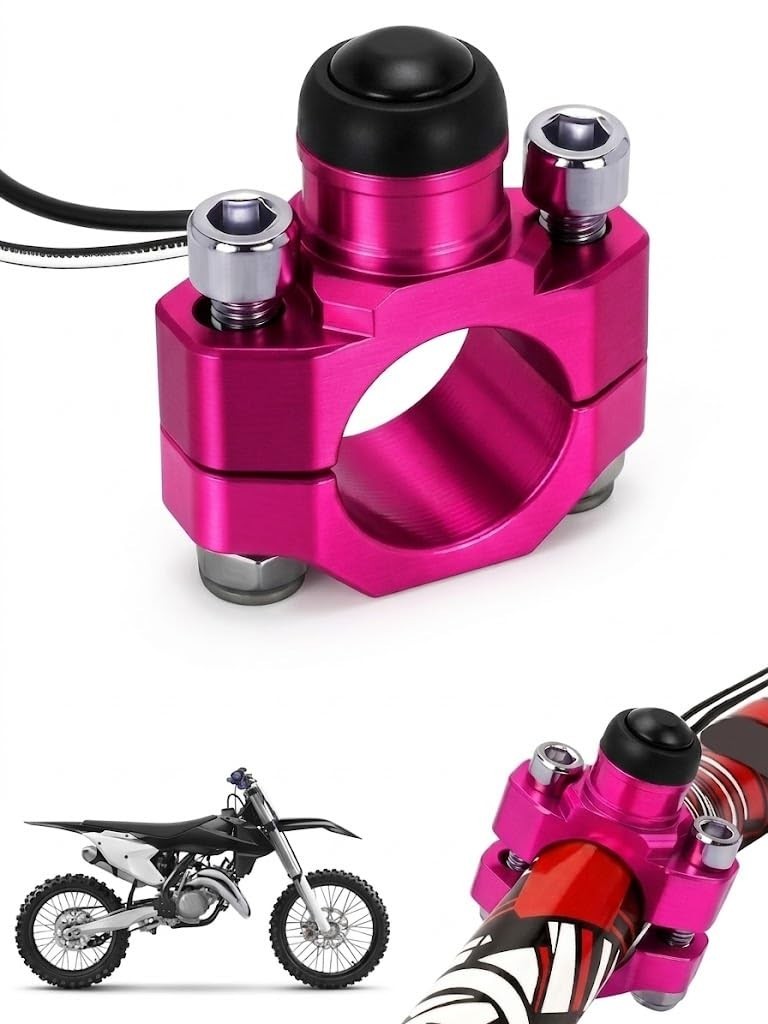 Dirt Bike Engine Stop Start Kill Switch Button CNC with Mounting Backplate Un...
