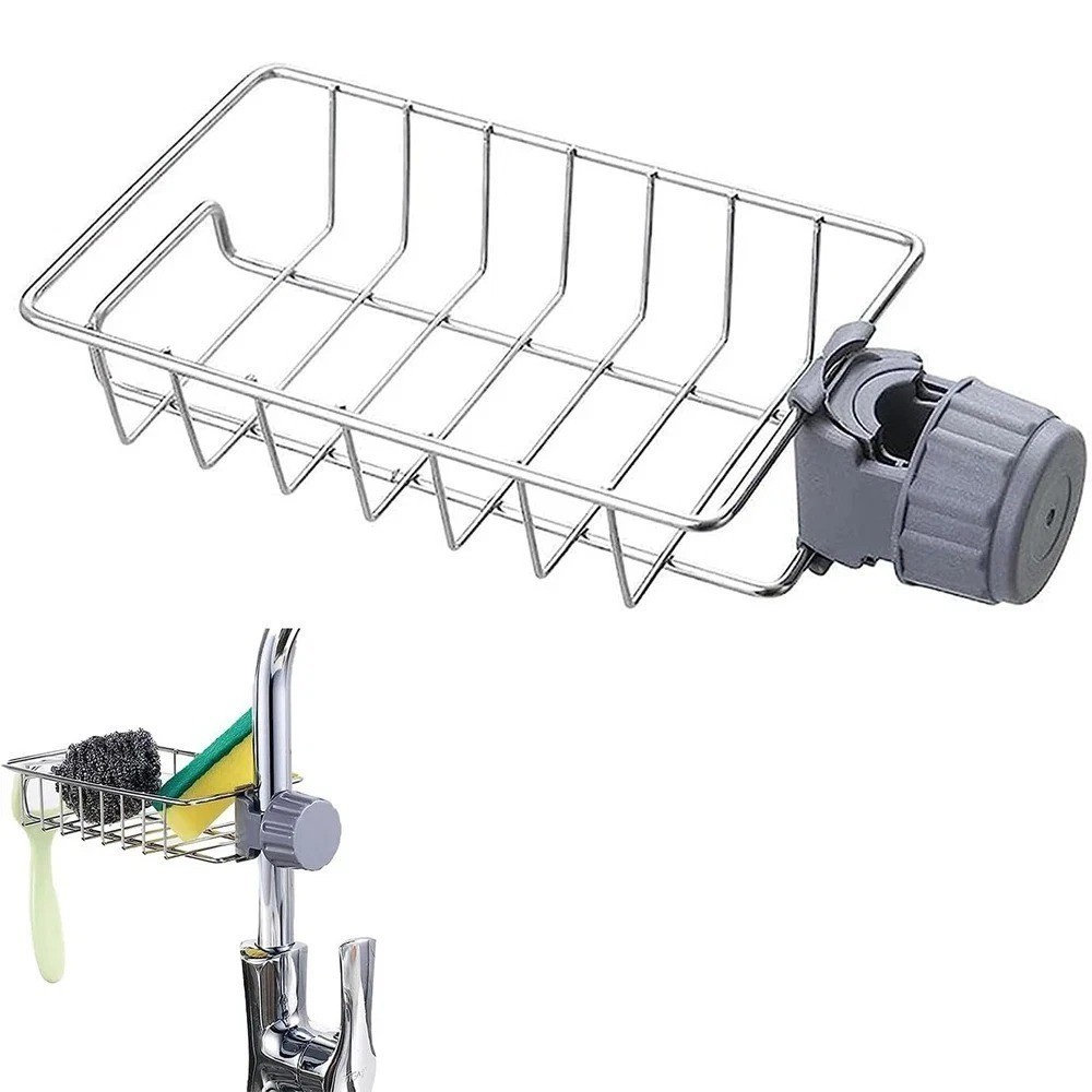 Kitchen Sink Drain Rack Sponge Holder Faucet Organizer Soap Towel Shelf Rack