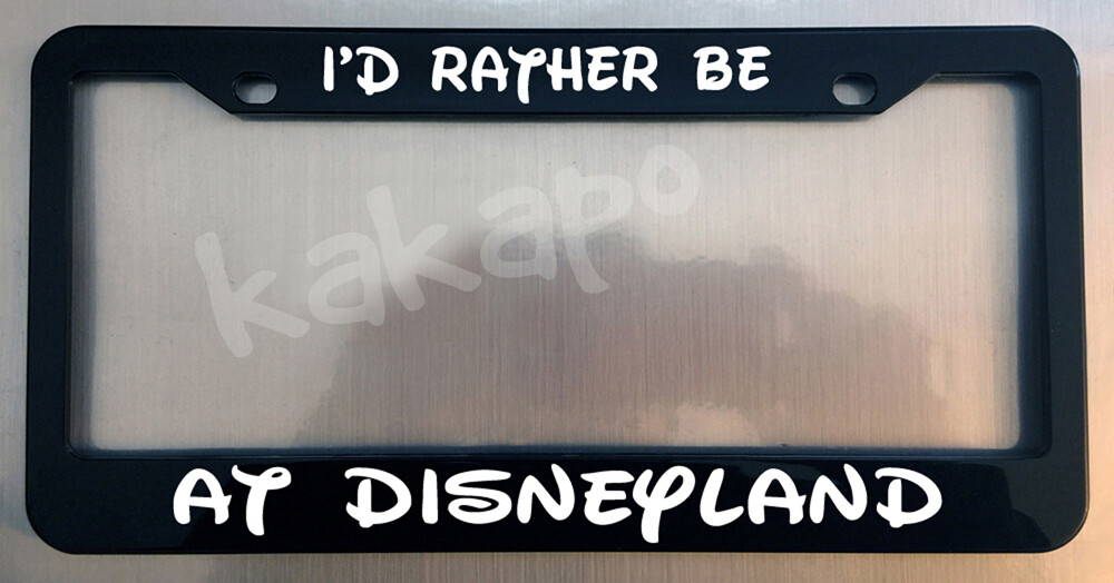 I'd Rather Be At Disneyland Mickey Glossy Black Plate Frame