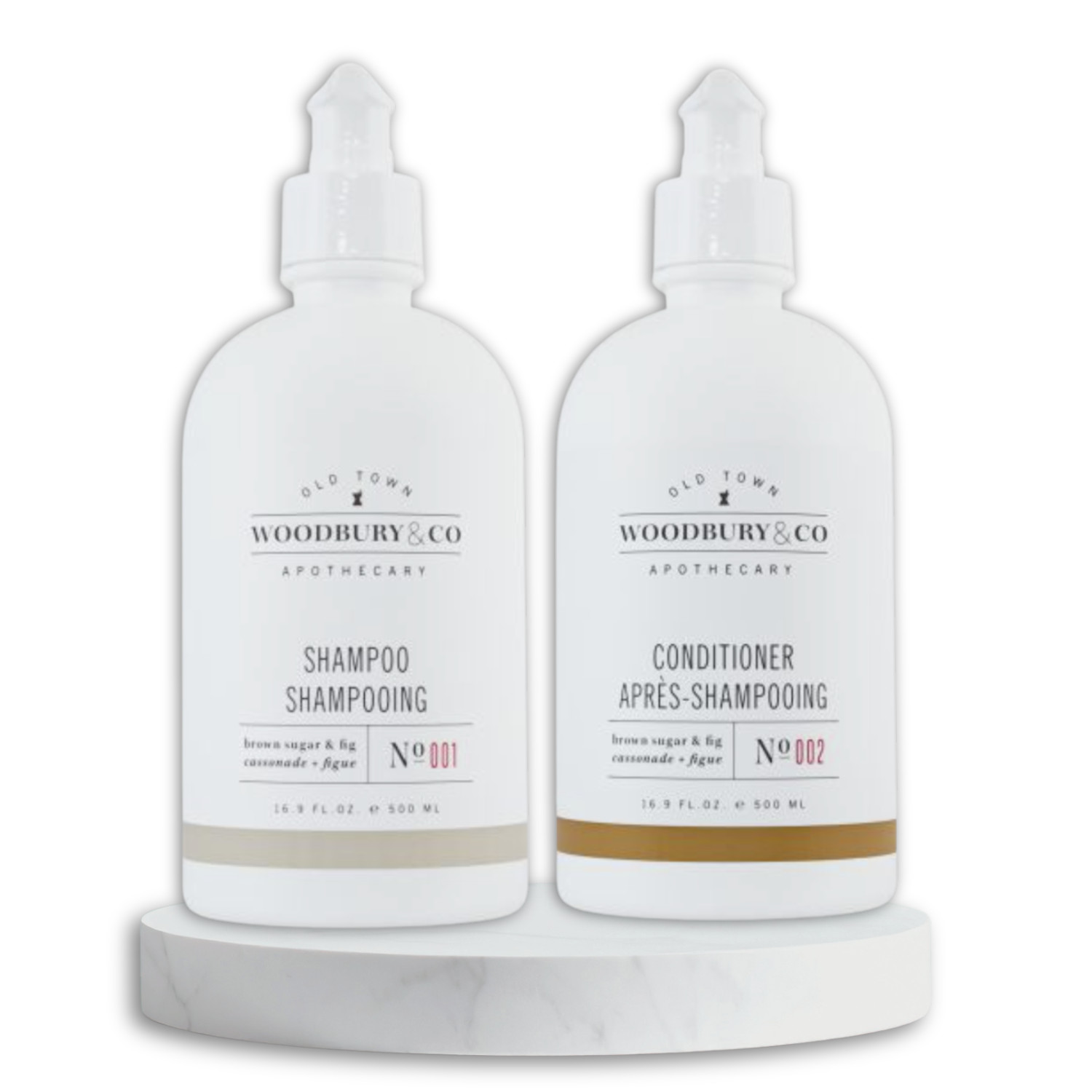 Woodbury & Co. SHAMPOO & CONDITIONER Large Set 16.9 oz Each Brown Sugar & Fig