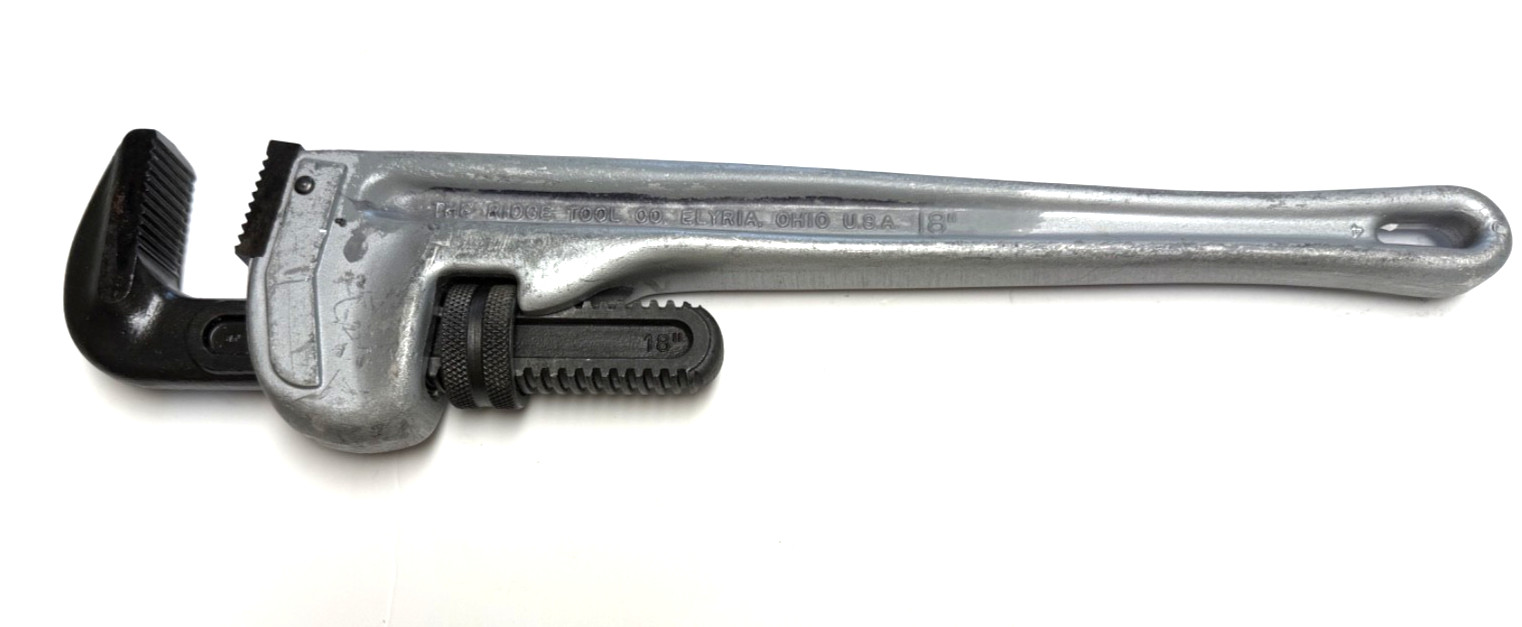 RIDGID 18" ALUMINUM PIPE WRENCH MADE IN ELYRIA, OHIO