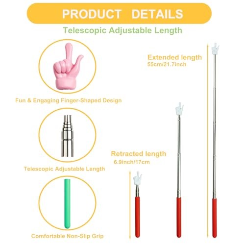 8 Pieces Telescopic Teacher Pointer Finger Pointer Stick for Teachers Coach