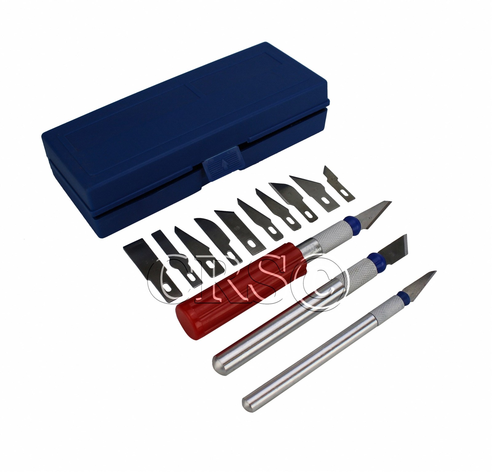 17pc Hobby Knife Razor Blade Set Kit w Case Cutter Tool Exacto Precision Cutting