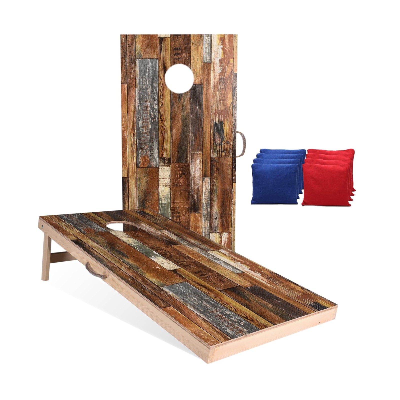 Sportdo 4x2 ft Solid Wood Cornhole Set with 8 Bean Bags, Regulation Size Corn...