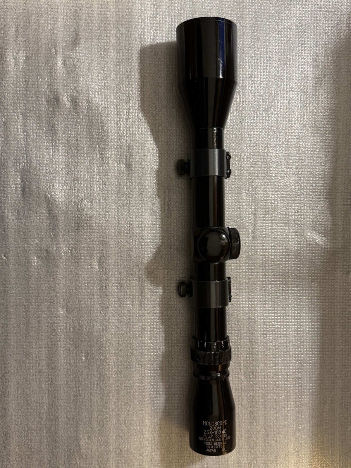 Vintage Monoscope 2.5-10X40 #479750, Japan. Weaver Rings Included.