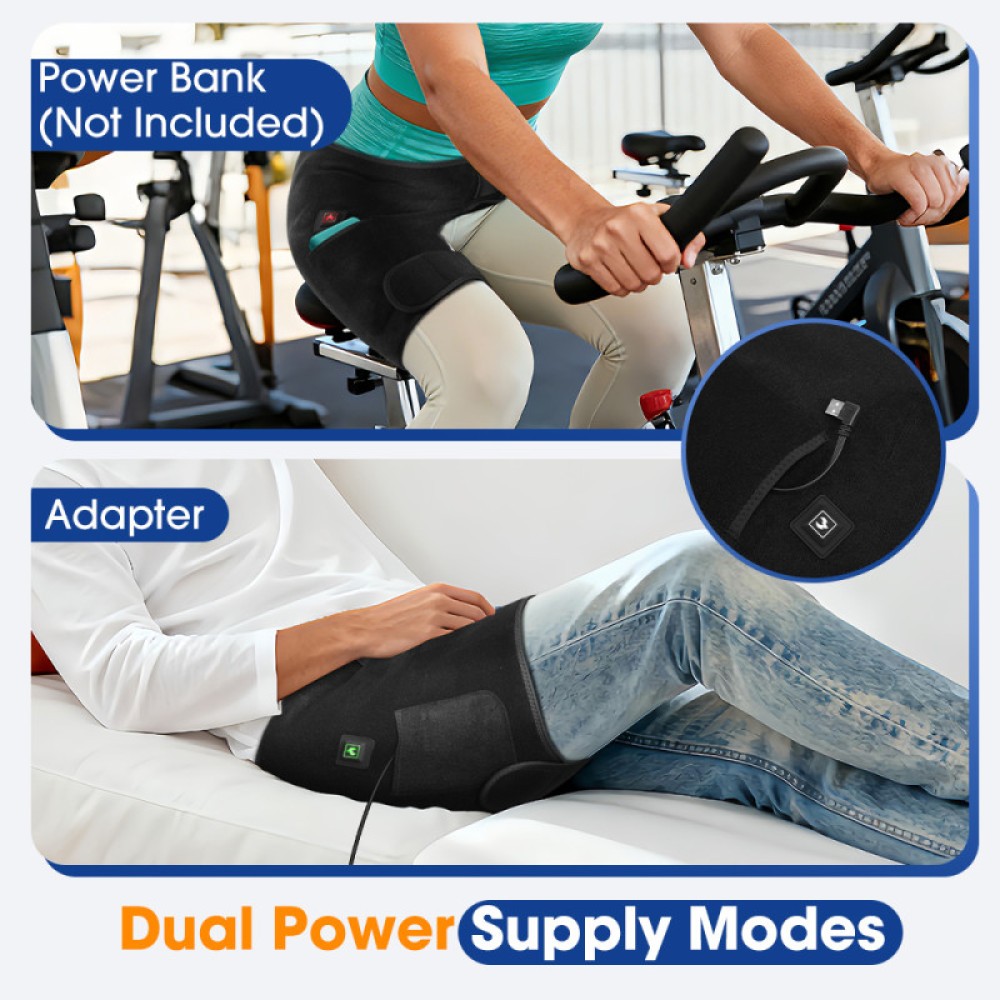 USB Heated Massage Waist Hip Support Brace Heating Pad for Sciatica Pain Relief