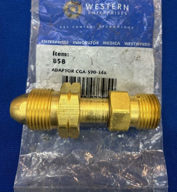 Western Enterprises 858  CGA 590 male to CGA 346 male  BRASS