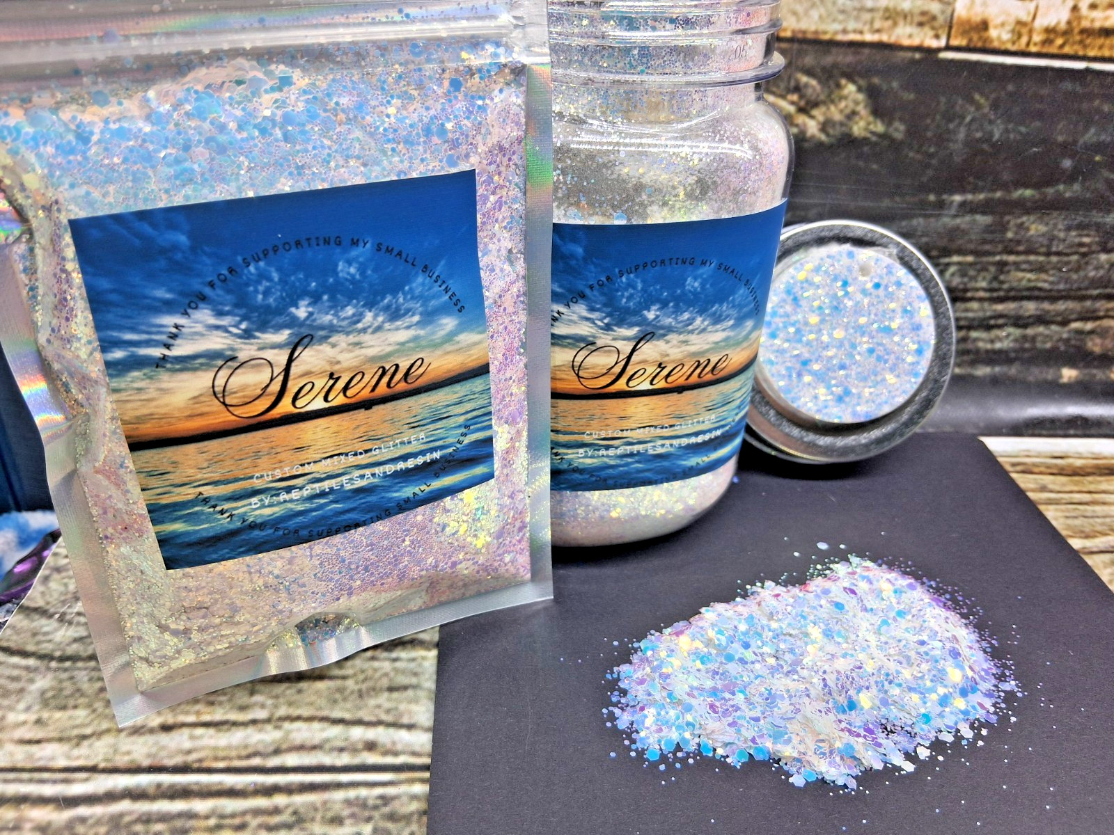 Serene color changing high sparkling Glitter Mix (2oz) by ReptilesAndResin