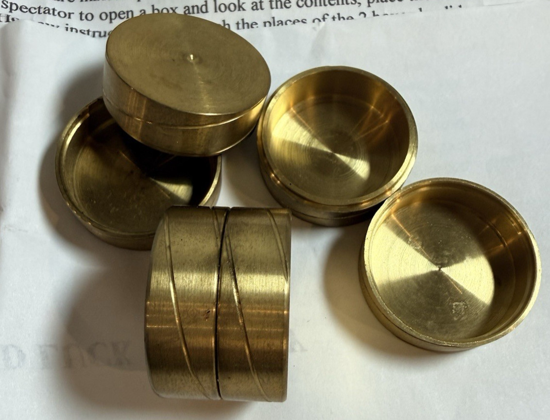 Magic Makers TRIPLE FACTOR Mentalism Effect Magic Trick, 3 Brass Boxes