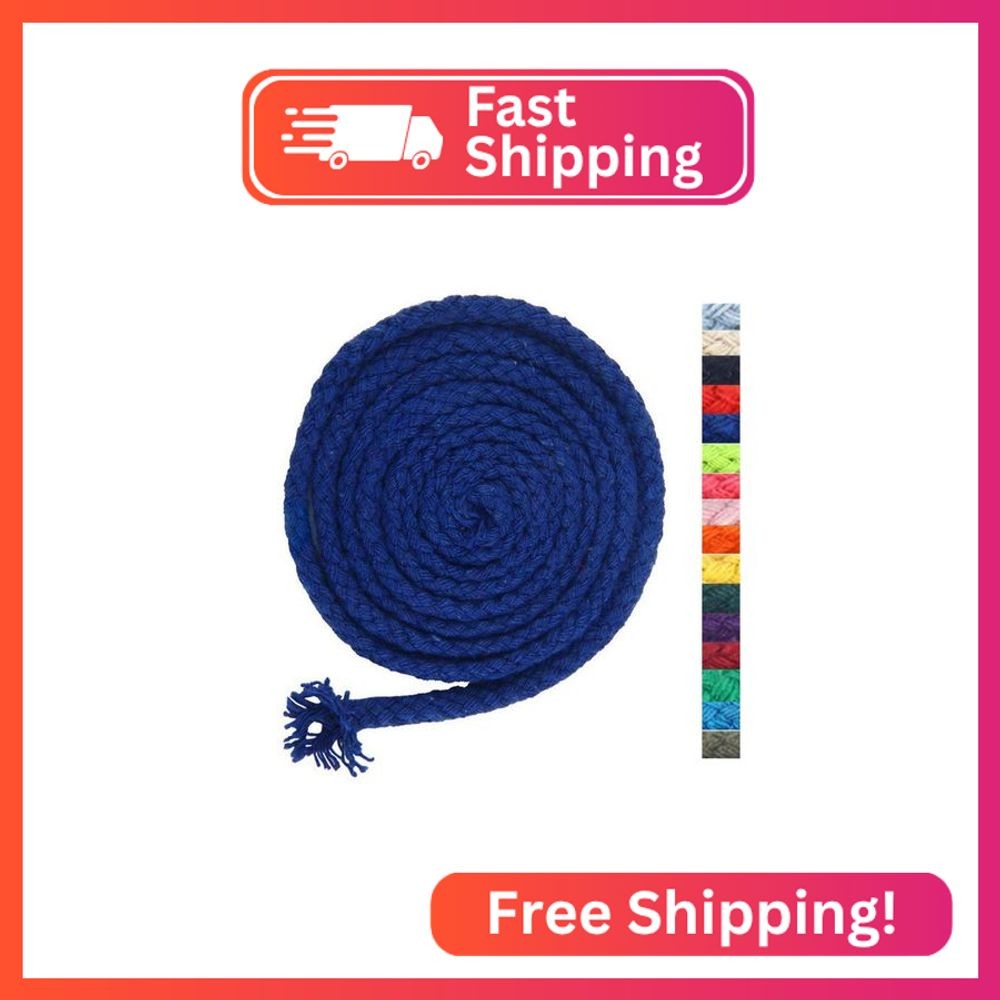 5mm * 295ft Macrame Cord Natural Cotton Rope 8 Strand Braided Cotton String for