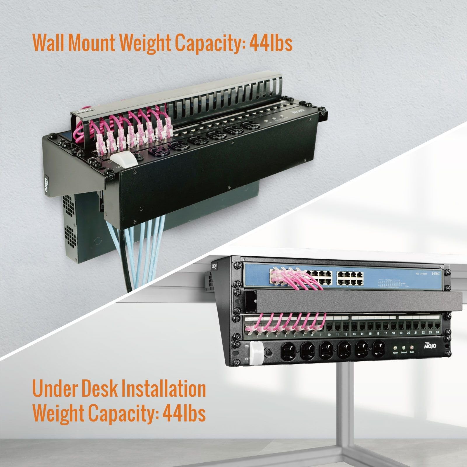 1U Foldable Vertical Rack Wall Mountable Patch Panel Bracket 19 Inch Server