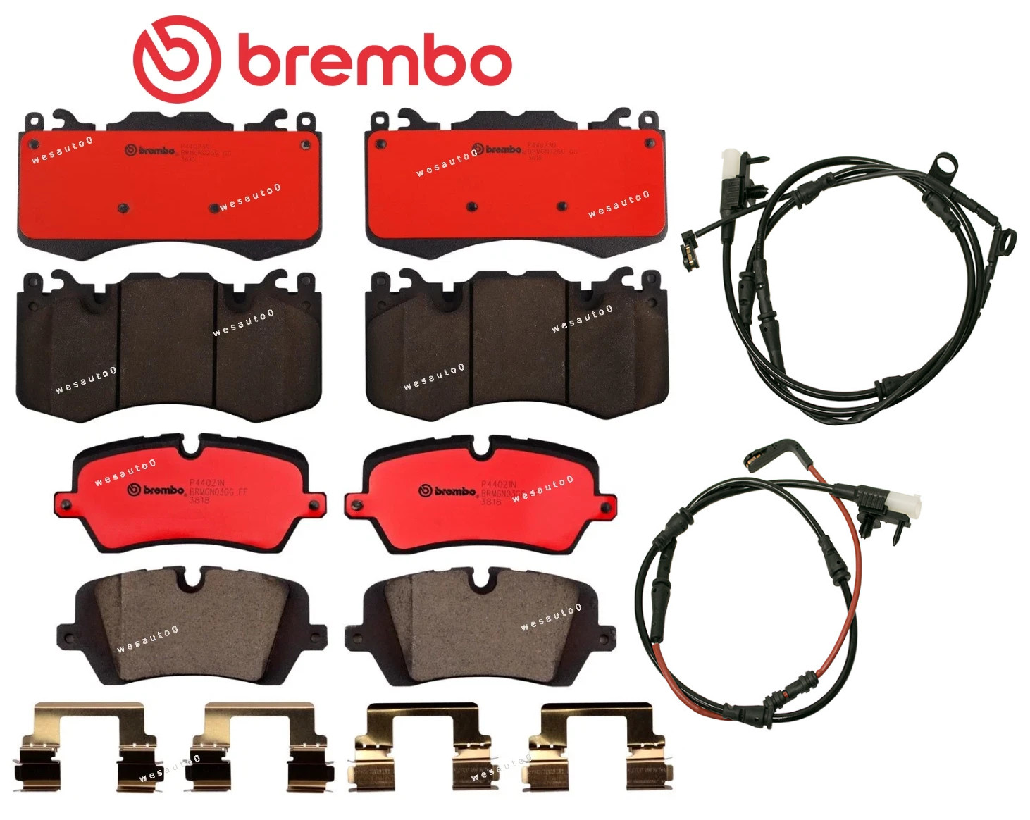Front & Rear Brake Pad OES Ceramic +Sensor for Range Rover Sport Super Auto SVR