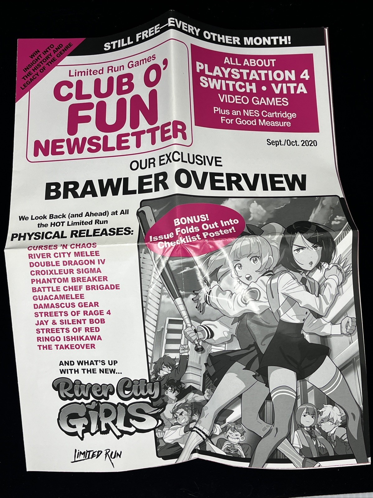 Limited Run Games Club O’ Fun News Vol 1 #4 Sept/Oct River City Girls