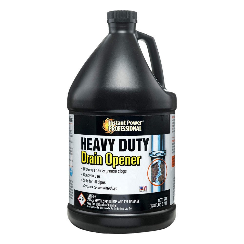INSTANT POWER PROFESSIONAL 8876 Heavy-Duty Drain Opener,Jug,1gal,Liq,PK3 54YG27