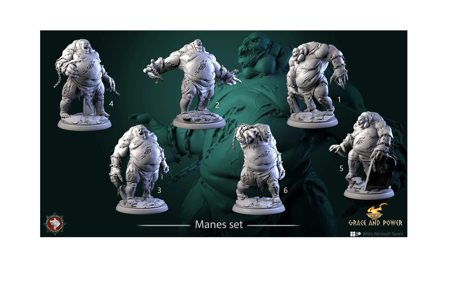 Manes Set (Set of 6) - 28mm Heroic Grace And Power - Resin Tabletop Miniatures