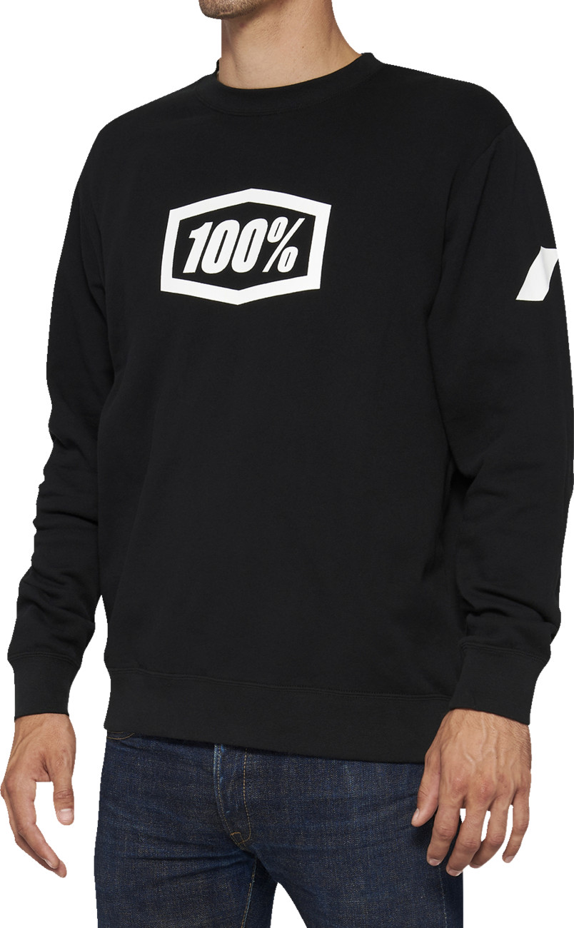 100% Icon Long-Sleeve Fleece Sweatshirt Black Large 20026-00002