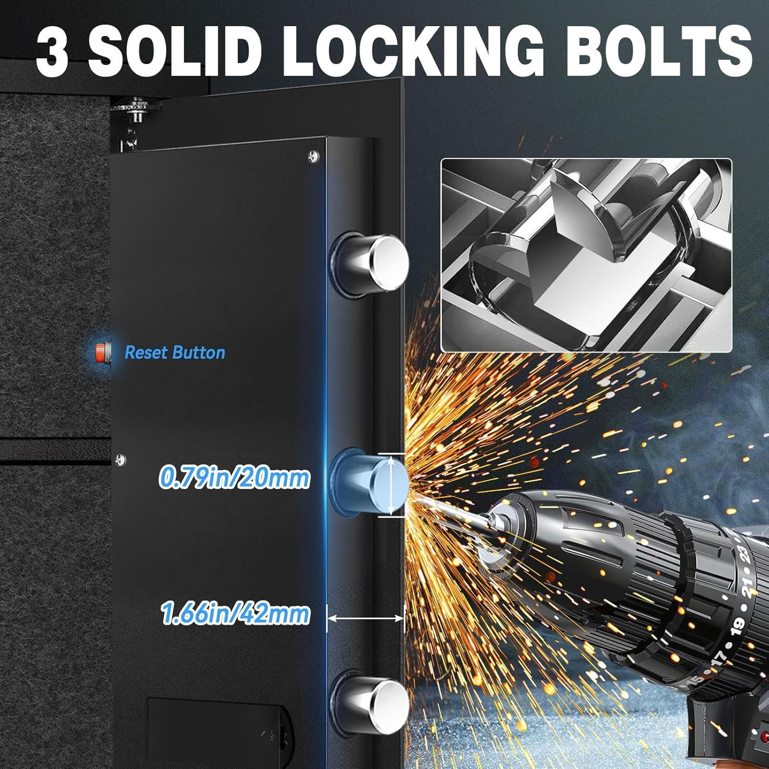 3.0 Cuft Fireproof Waterproof Safe with Digital Keypad & LED Light