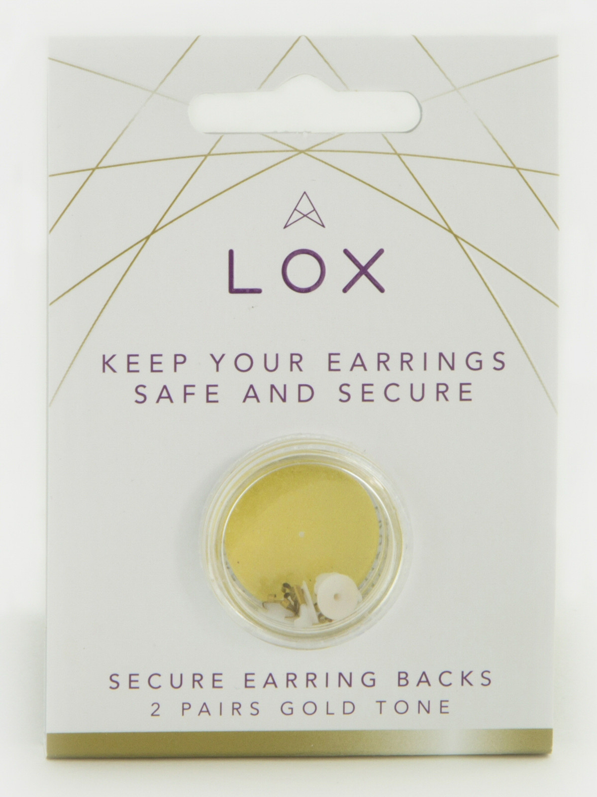 Lox hypo-allergenic locking earring backs butterfly fittings TWO PAIRS gold tone