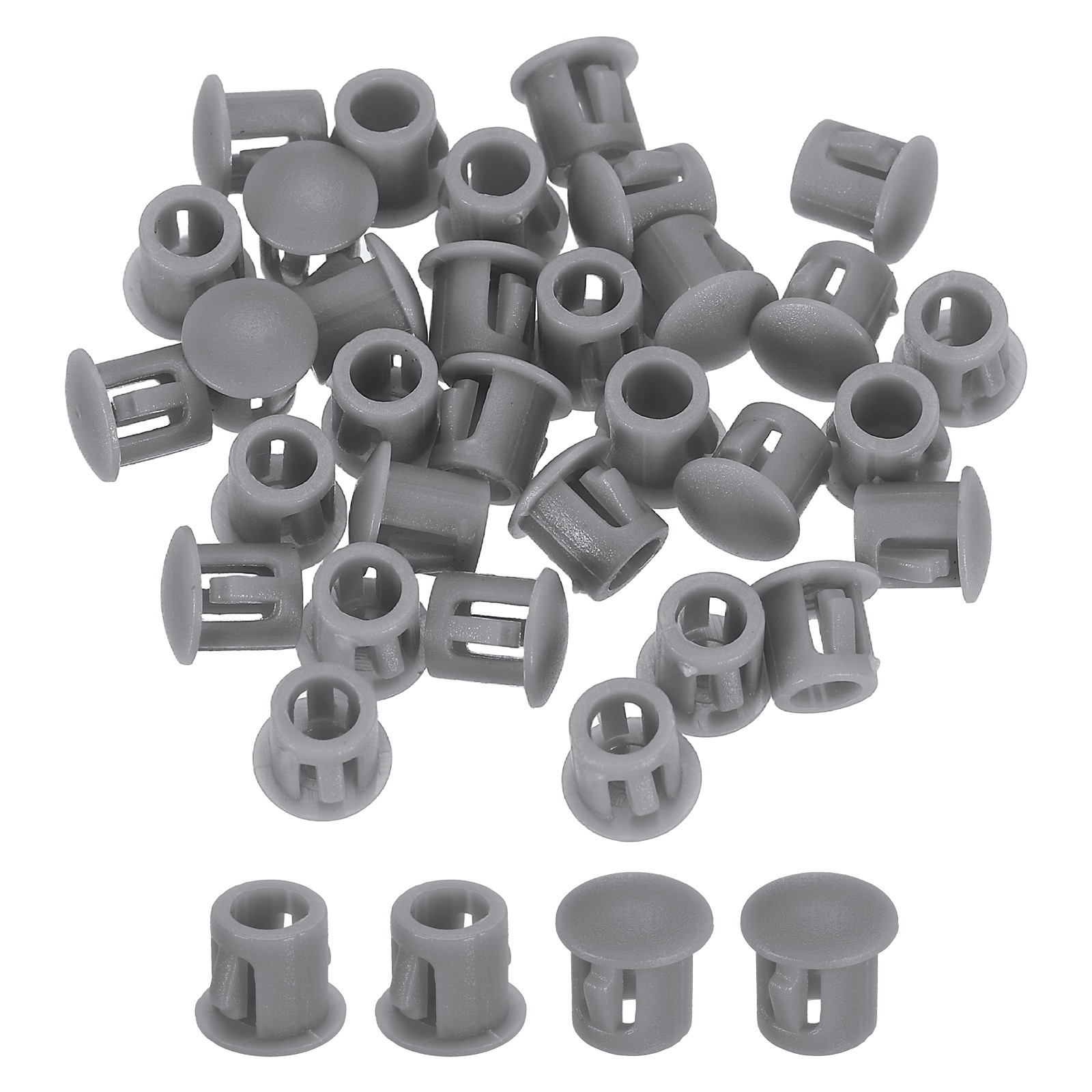 Dark Gray Hole Plugs 100pcs 1/4" Plastic Plugs for Round Holes Flush Type