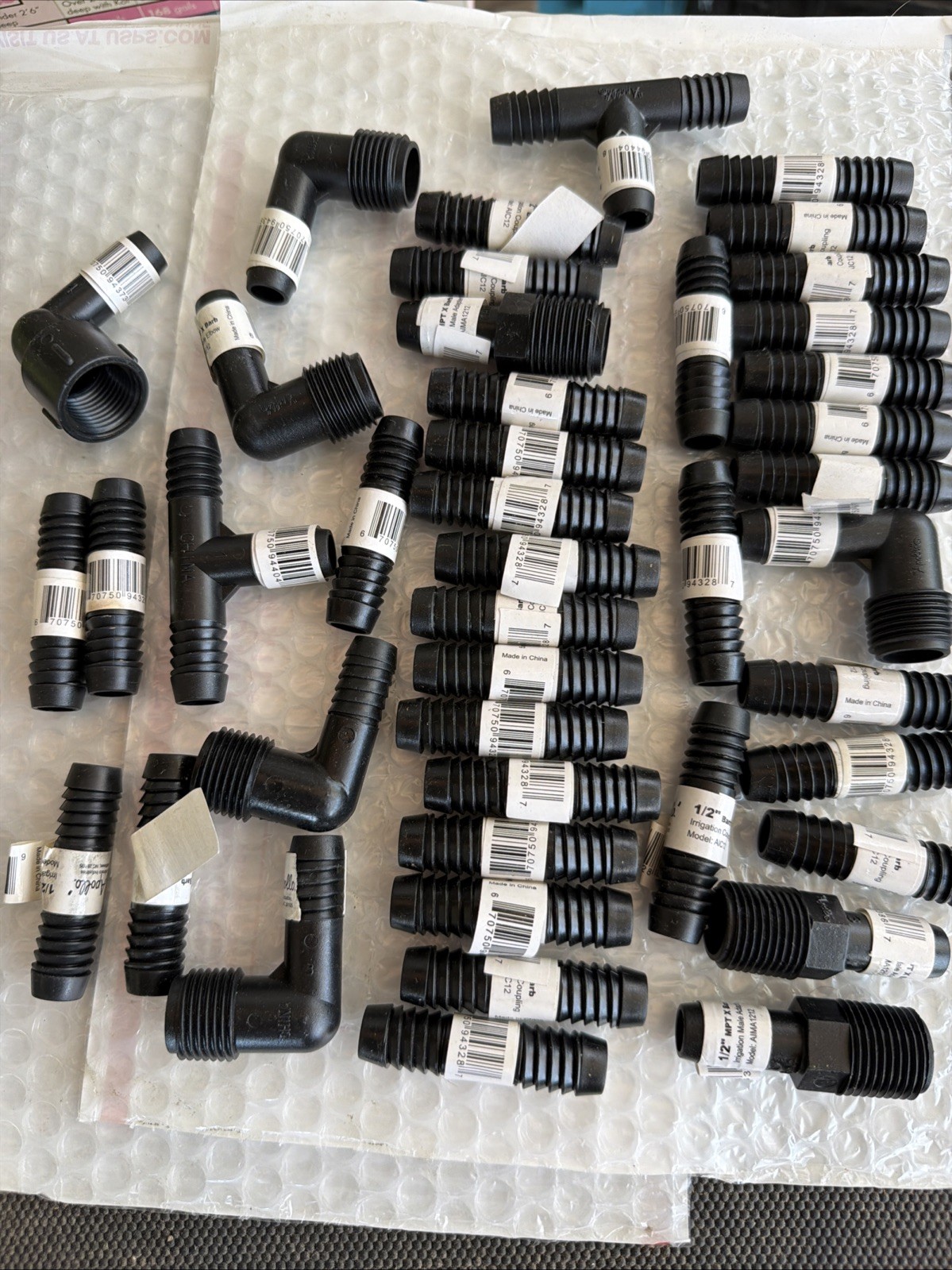 Apollo 1/2" MPT x Barb - Irrigation Male Adapter + Elbows Unions Lot