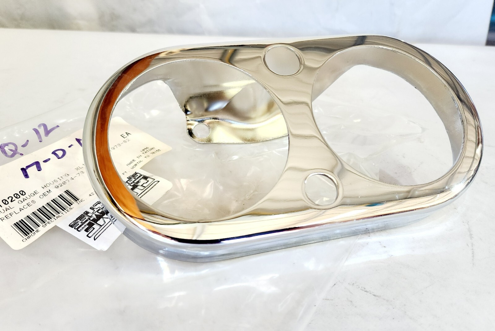 Chrome Specialties 92074-73 Harley Davidson Dual Gauge Housing