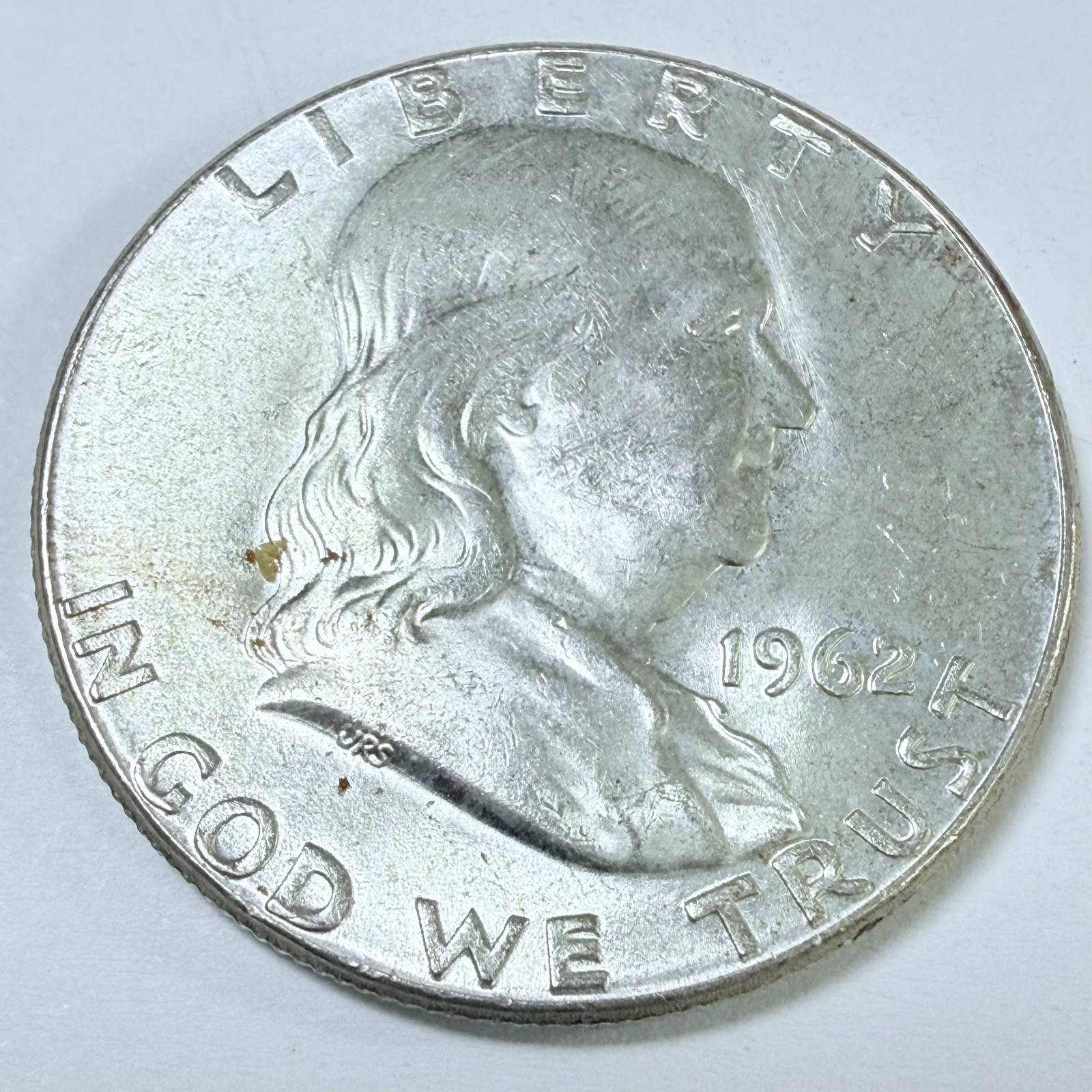 1962-P Benjamin Franklin Half Dollar 90% Silver ABOUT UNCIRCULATE DETAILS #10247