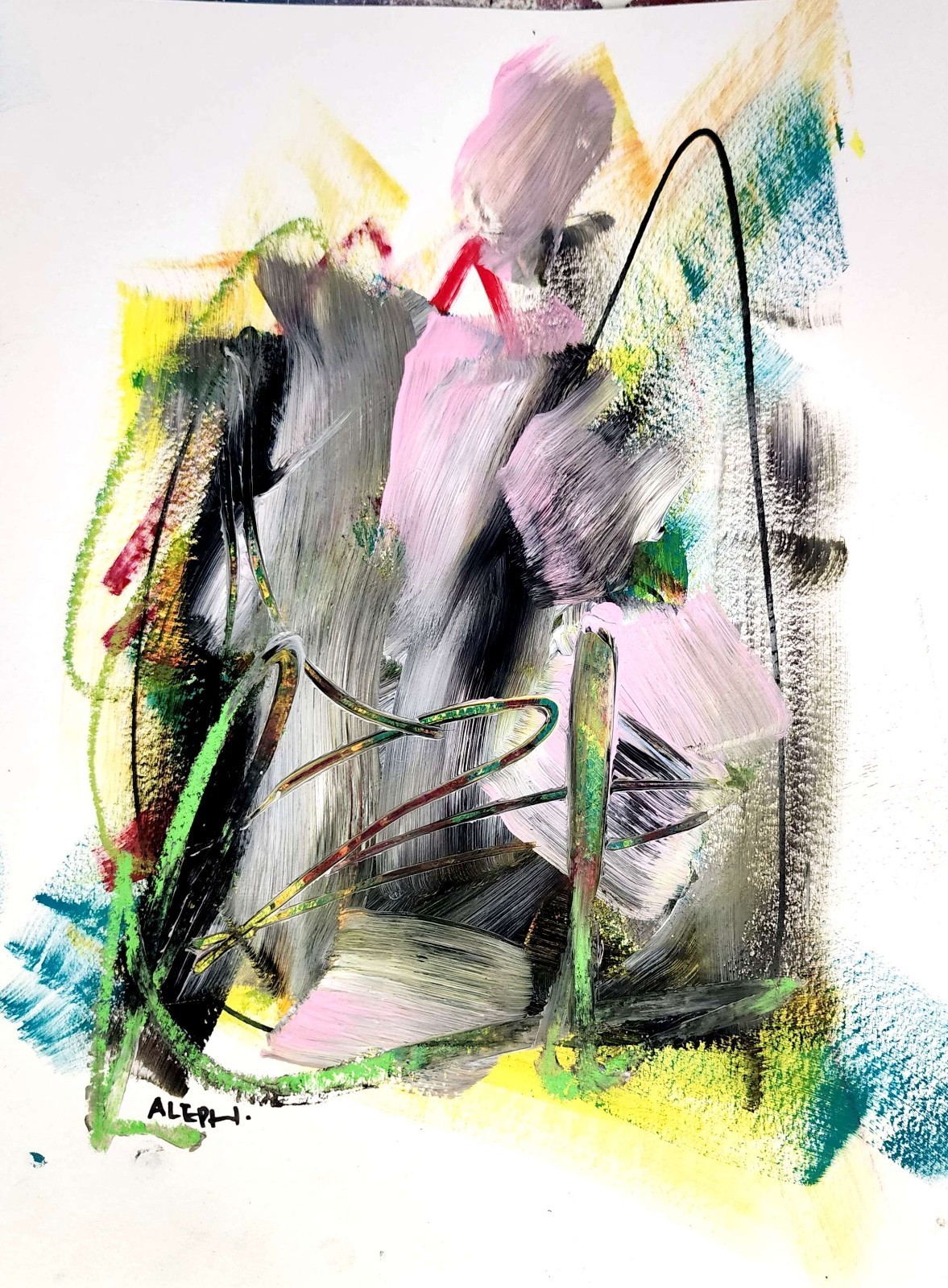 Aleph Original Art 6 14x11 Abstract Expressionism On Paper