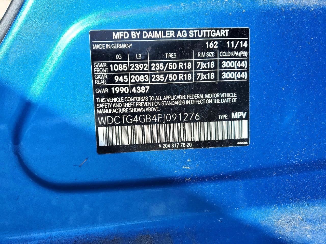 GLA250 2015 Glove Box 4972665