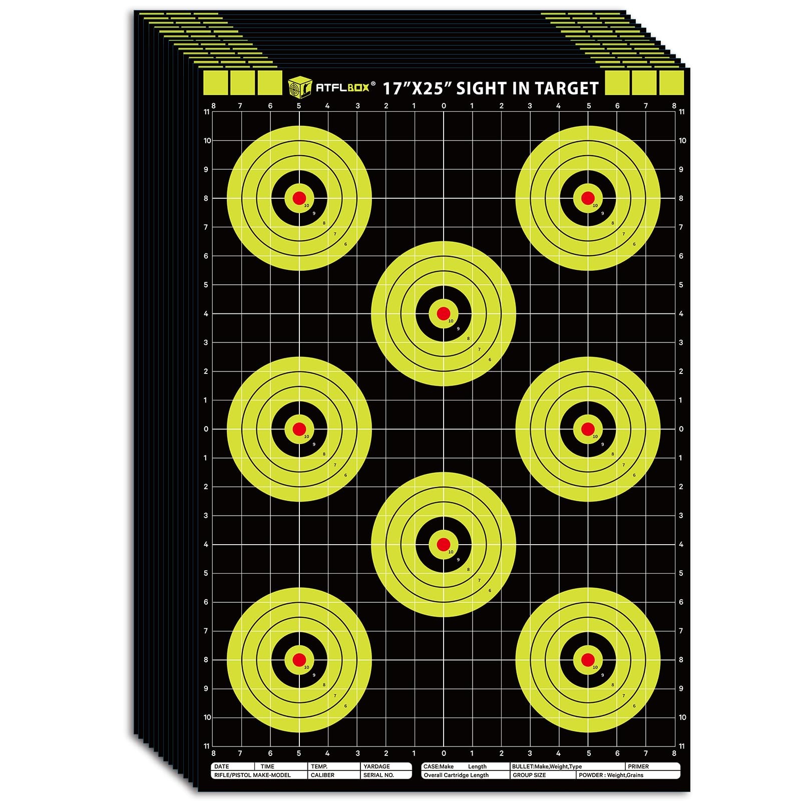 Atflbox Sight in Shooting Range Paper Target, 17X25 Inch High Visibility Bull...