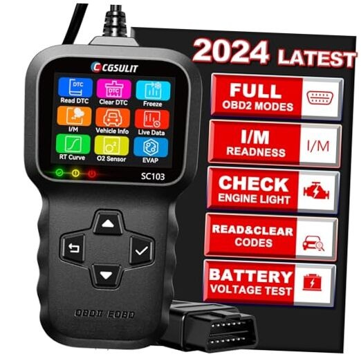OBD2 Scanner, SC103 Car Code Reader, Diagnose Engine Light Smog Check