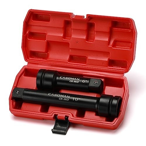 CASOMAN 1-In Drive Impact Extension Bar Set 6In 10In CR-MO W/Case 2Pc Black