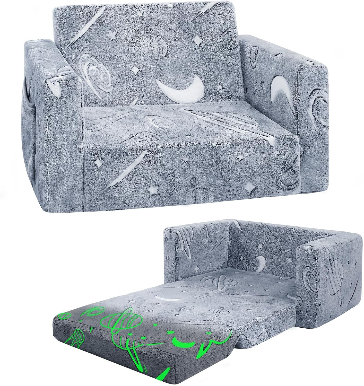 Toddler Couch,Toddler Chair,Kids Sofa Chair 2-In-1 Baby Seat Furniture Fold Out,