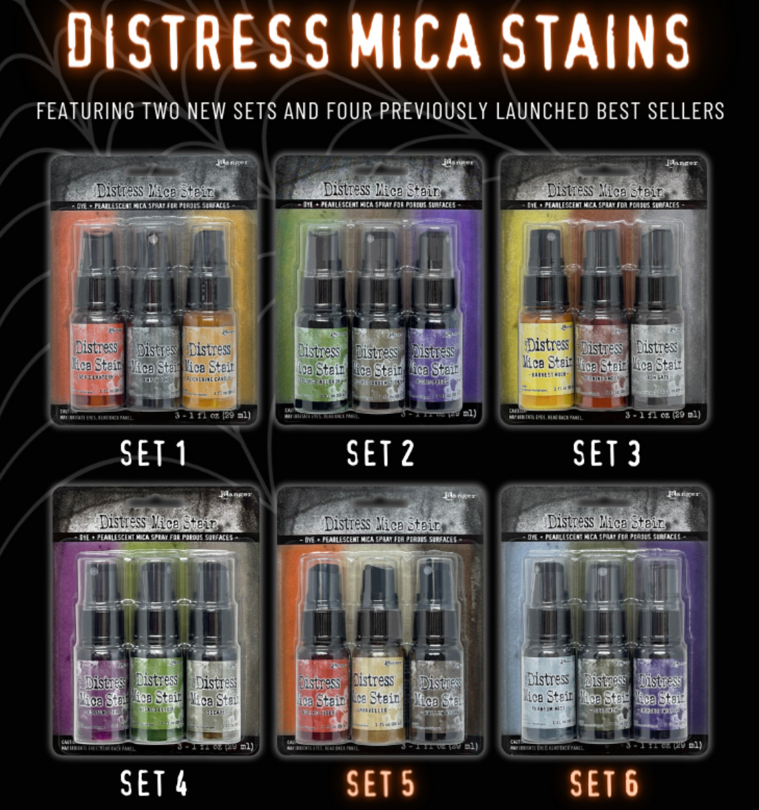 Ranger Tim Holtz Distress Mica Stain Sprays Halloween Set #1, 2, 3, 4, 5 or 6