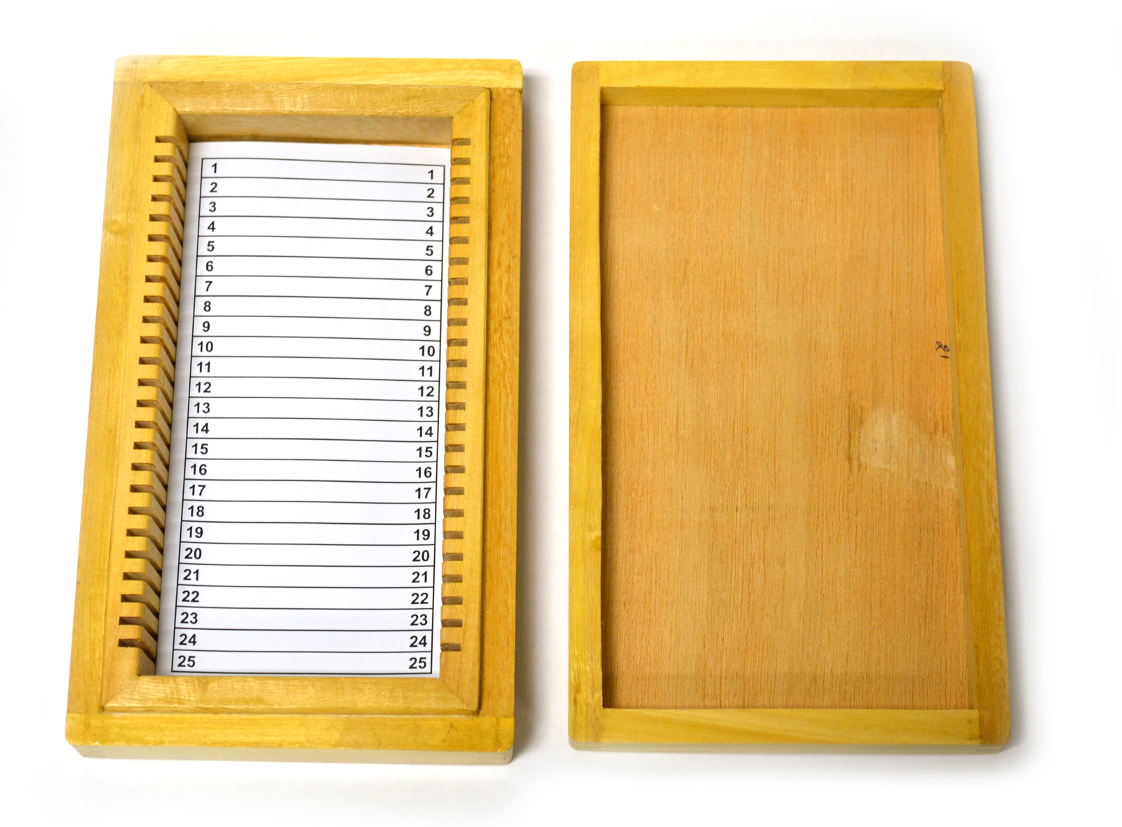 Eisco Labs 25 Slot Wooden Storage Box for 25 x 75mm slides.