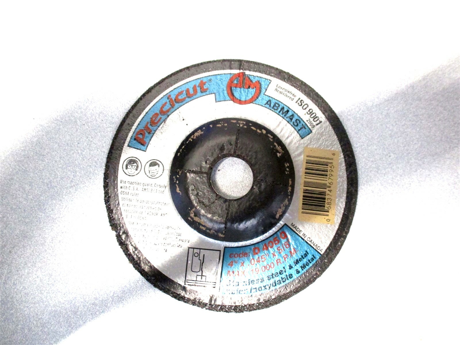 Abmast (D405Q) 4 x .045 x 5/8 19000 RPM Type 27 Precicut Grinding Wheel - 25 QTY