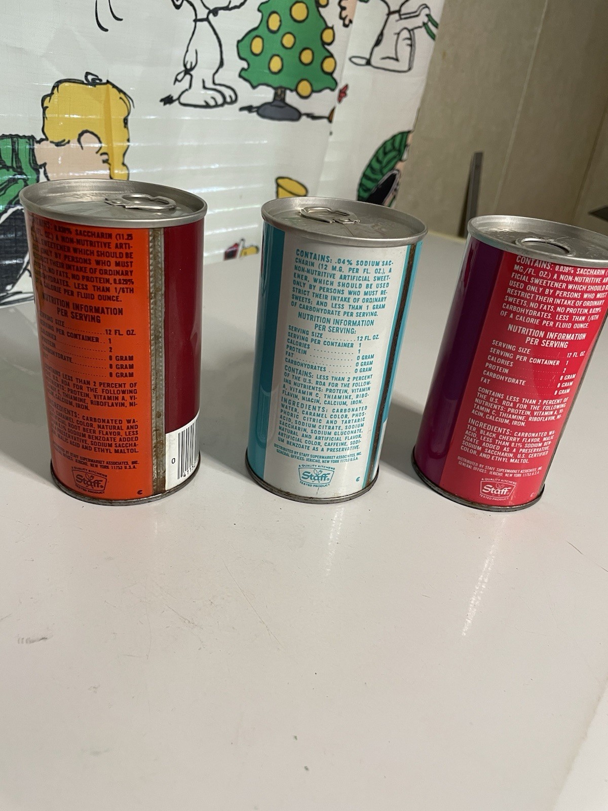 3-Staff Sugar Free-cherry Soda Cans Unopened-empty-Error