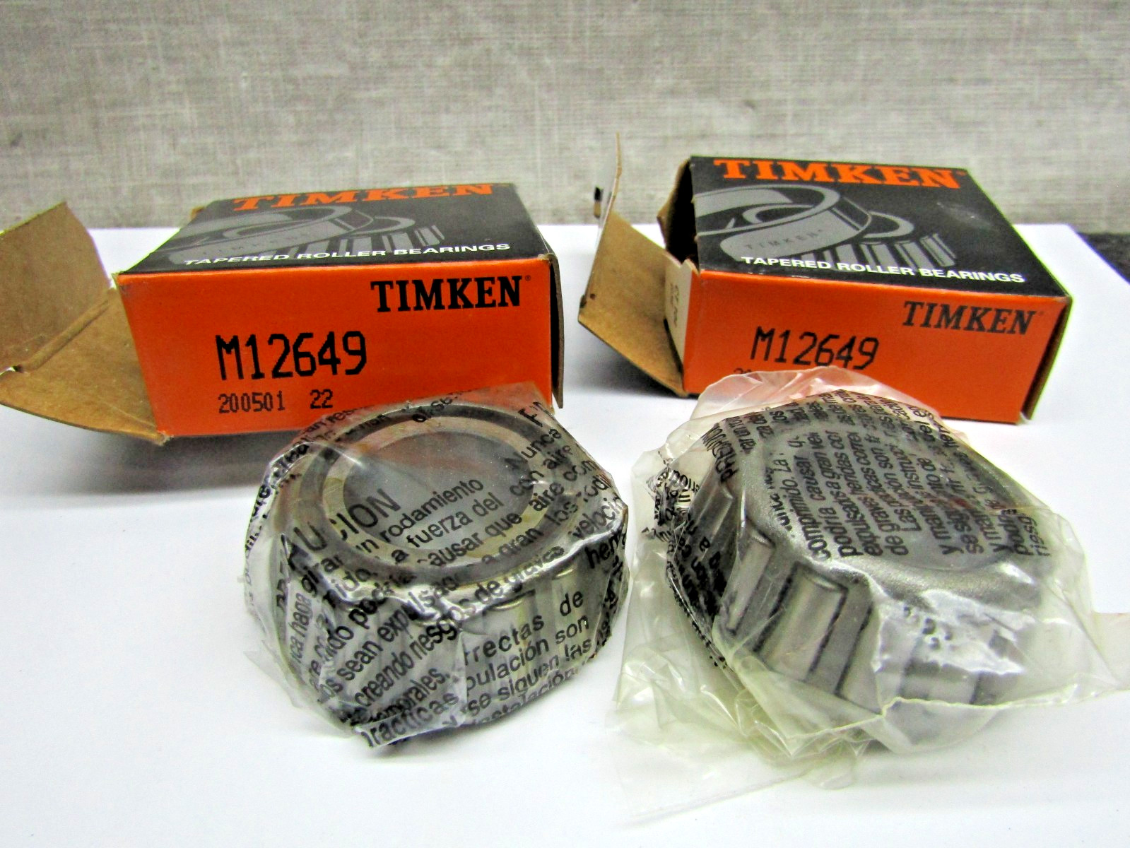 (Lot of 2) Timken M12649 Tapered Roller Bearing Cone