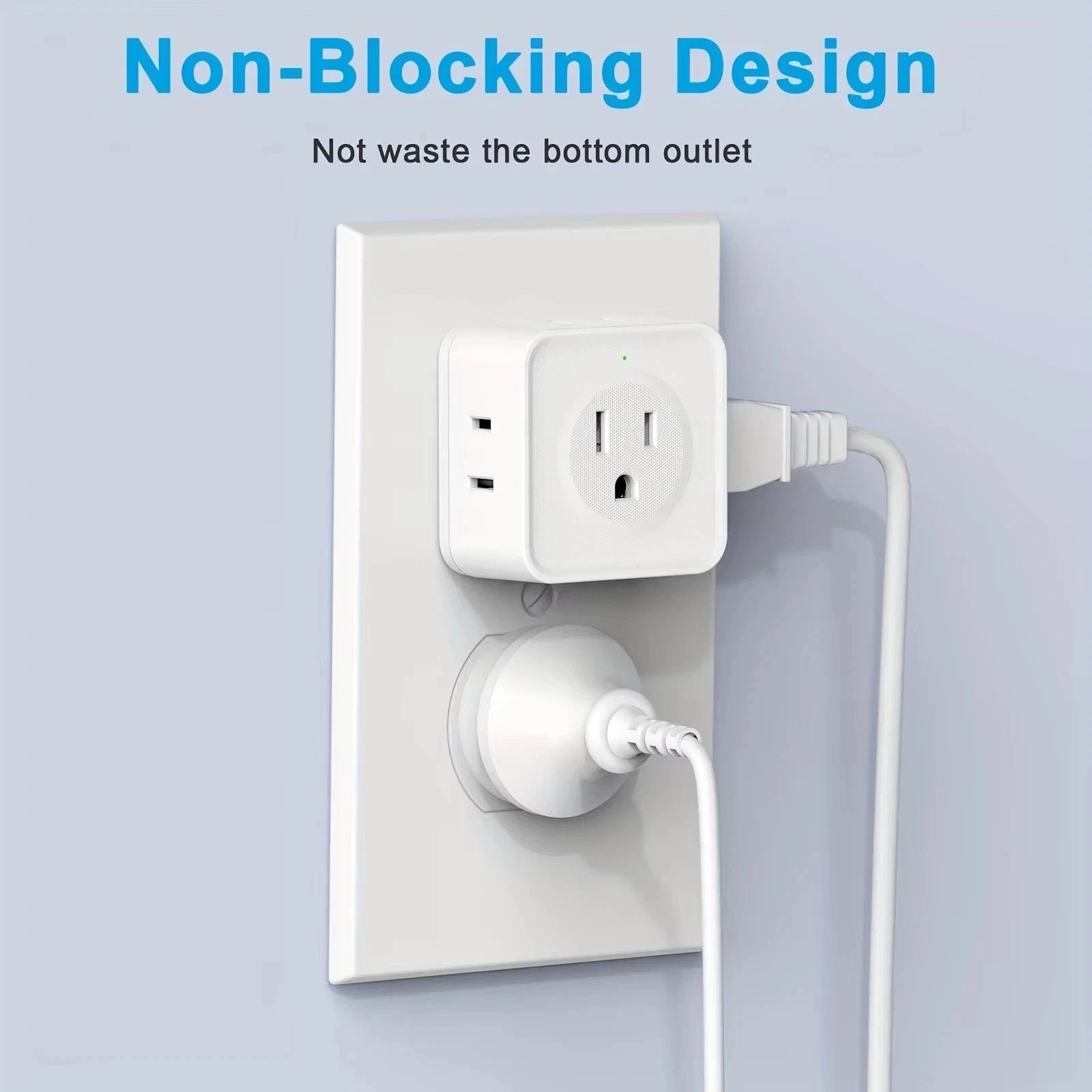 5 Way Multi Plug Outlet Extender, Wall Outlet Expander, Small Electrical Outlet