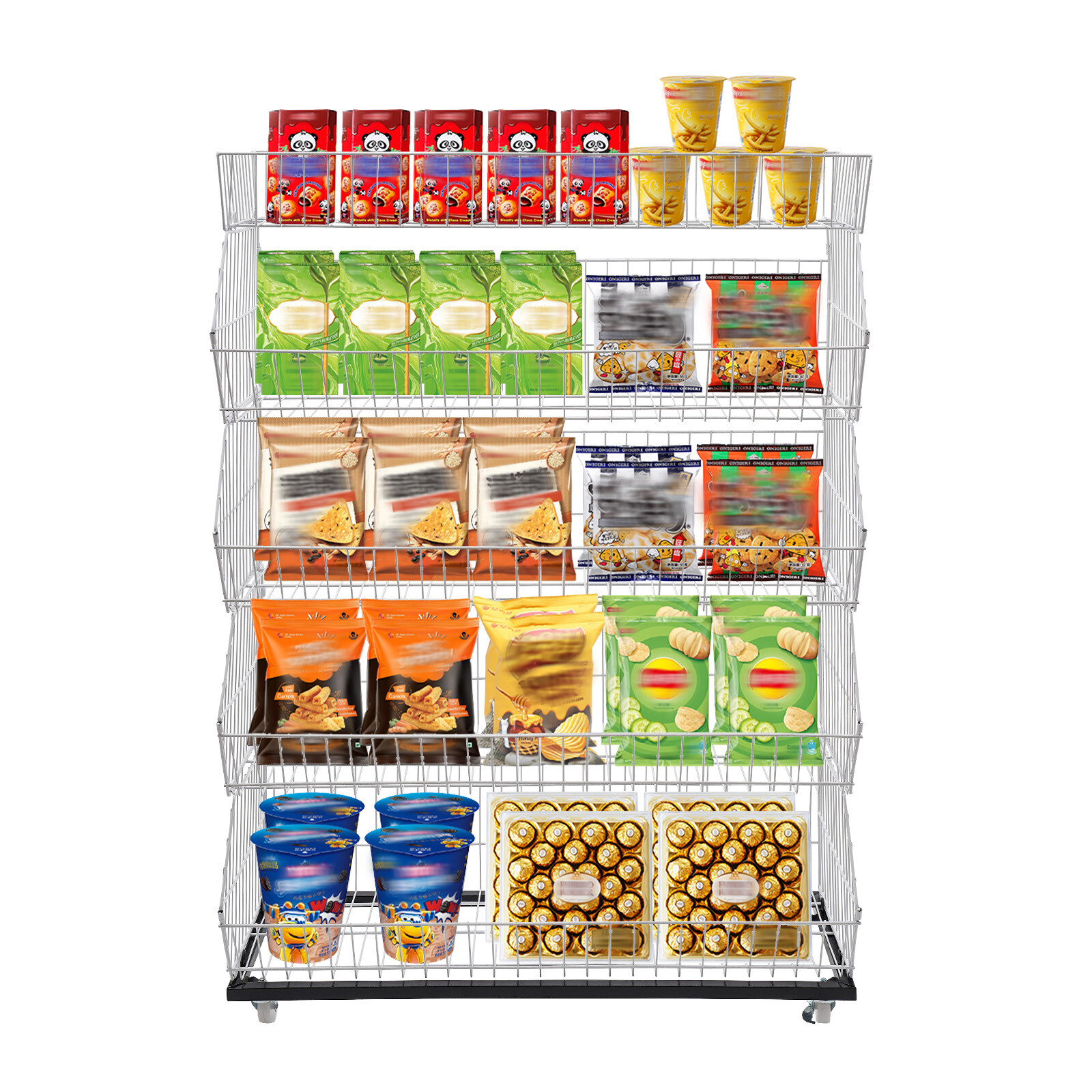 New White Wire Grid Merchandise Display Shelf Retail Display Rack Shelf 5Tier US