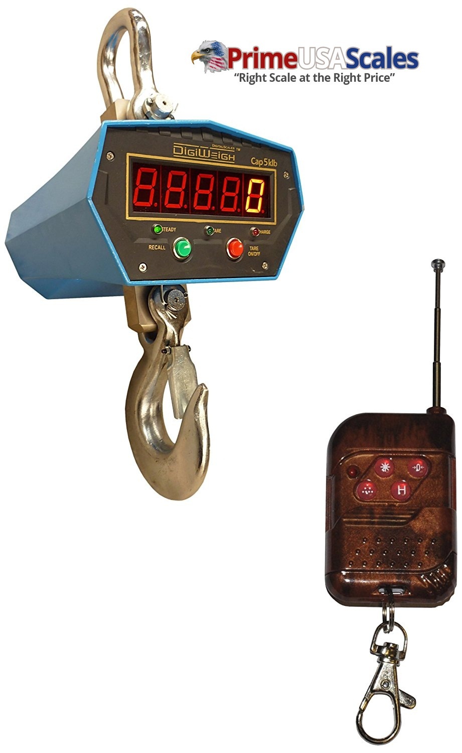 5,000 lb DigiWeigh Heavy Duty Crane Scale (DWP-5000C2X) with Remote