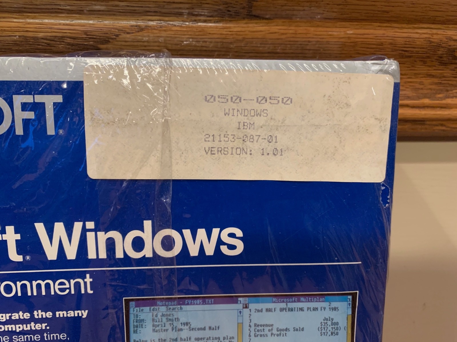 NEW SEALED Microsoft Windows Version 1.01 Operating Environment Part No 050-050