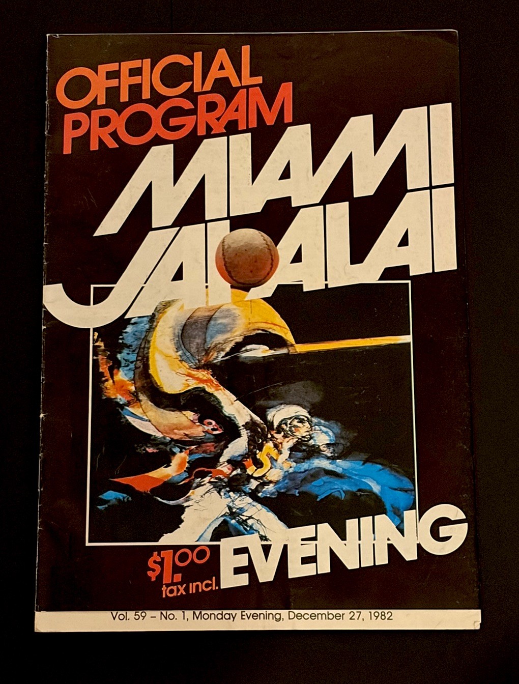 Miami Jai Alai 1982 Legendary Michelena’s 1st Ever program. 9 time triple crown!