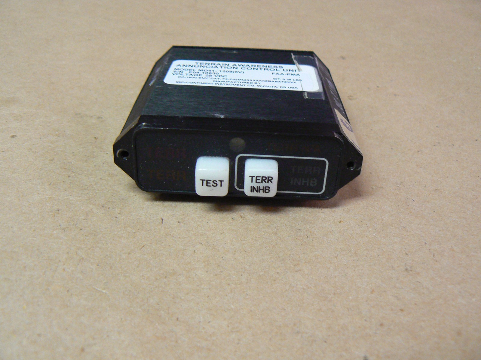 Mid-Continent MD-41 -1208 Terrain Awareness Annunciation Control Unit