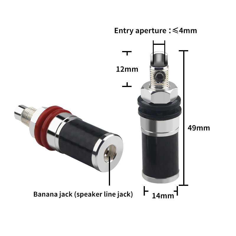 Audio Rhodium Plated Binding Post Short Column Speaker Cable Banana Plug Socket