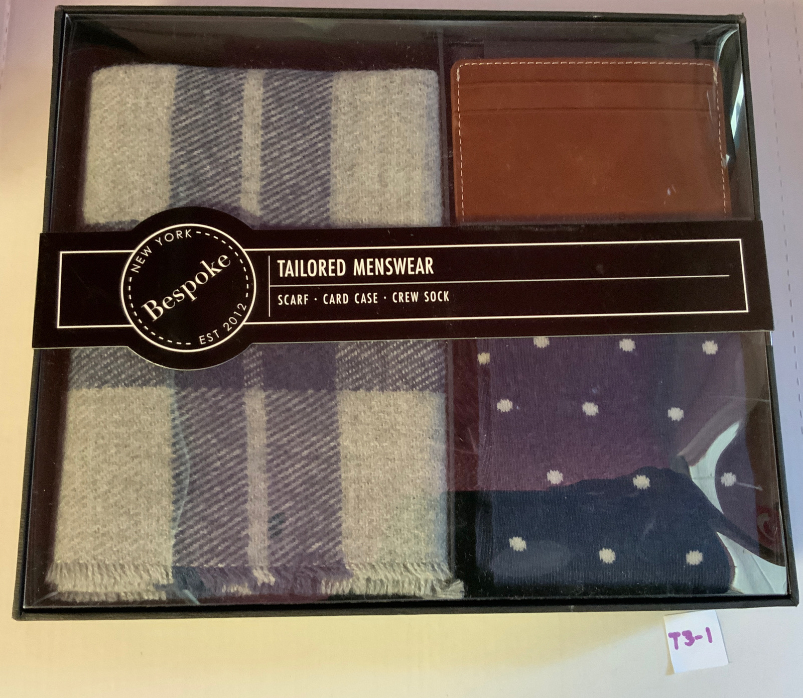 🦌 Bespoke Men's Dapper Box - Scarf Card Case Crew Socks,🆕